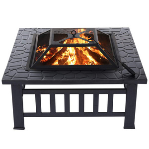 High satisfaction hot sale 32 inch Fire Pit Outdoor Wood Burning smokeless Square Fire pit for Patio Backyard Garden