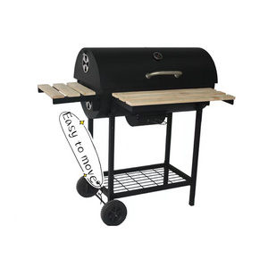 Commercial Outdoor Balcony Barrel Smokeless Charcoal Coal bbq Grill Flip Rotisserie Grill With Cover And Table