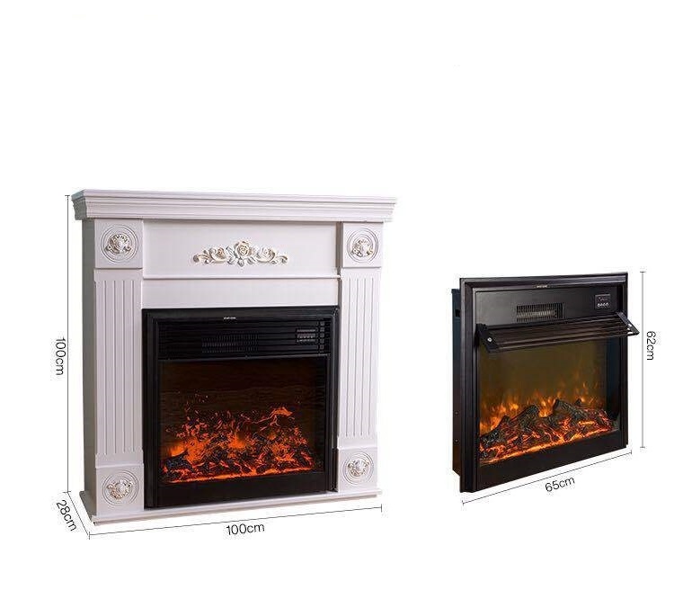 Factory direct sale 3D white simulation electronic fireplace for family.