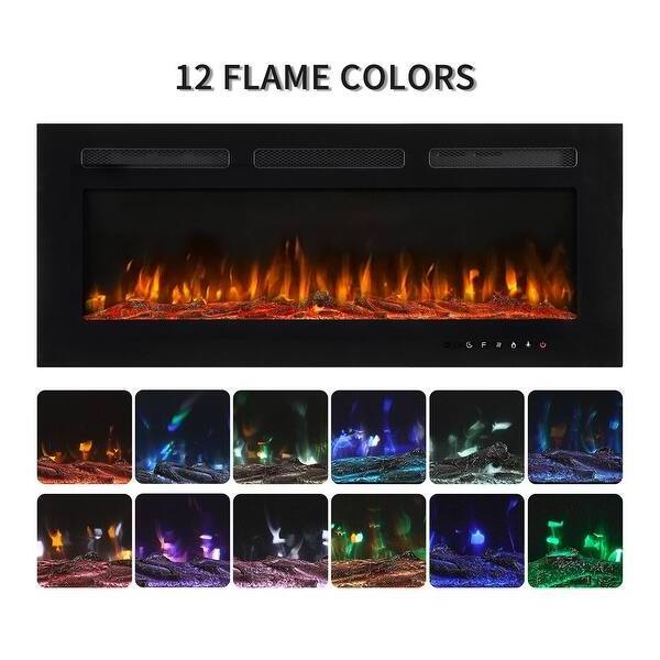 OEM 60 Inch Modern Smart Electric Fireplace Built In Wall Mounted Fireplaces for Living Room