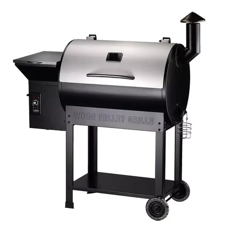 Outdoor trolley electric Wood Pellet Grill with digital controller BBQ grill