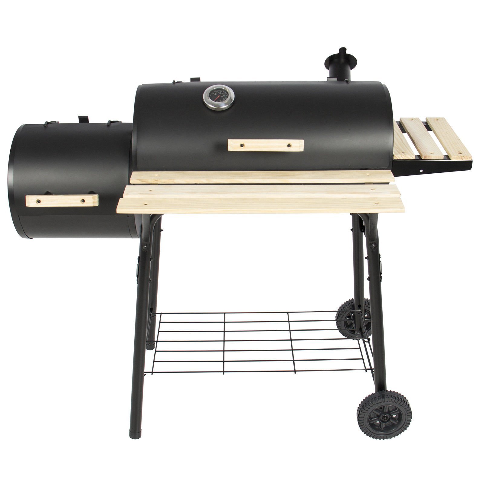 Custom BBQ Grill Offest Trolly Charcoal Barbecue Meat Cooker Smoker for Patio Backyard Home