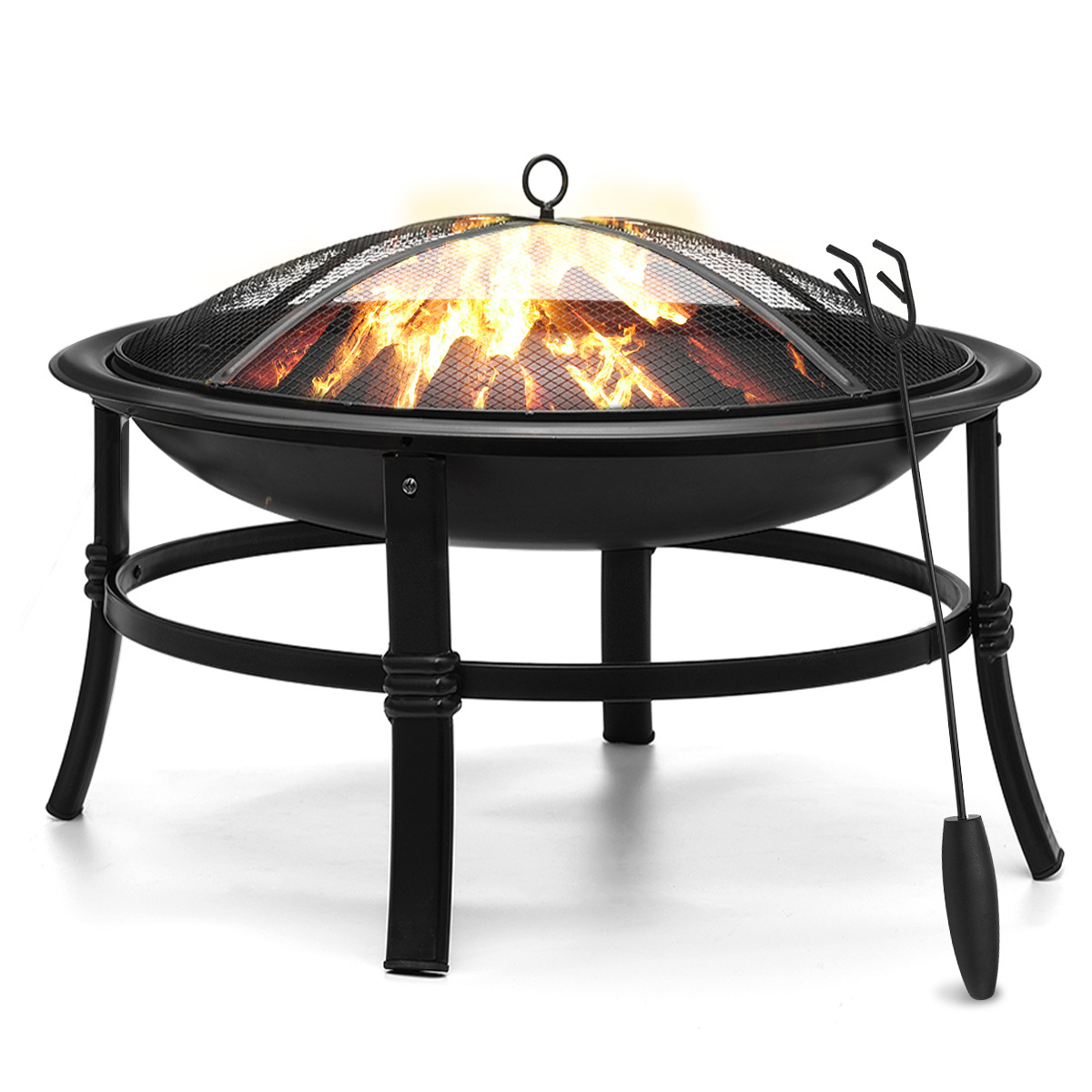 Top seller 26 inch fire pits smokeless round wood burning fire pit for outdoor camping