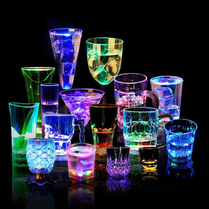 Fun Light Up Drinking Tumblers Liquid Activated Multi color LED Flashing Plastic Glasses Cups