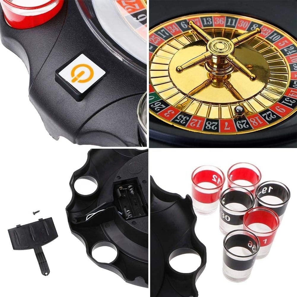 Casino Adult Party Games Electric Russian Lucky Shot Glass Roulette Drinking Game Turntable for KTV Bar Night club