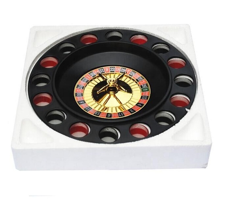 16PCS Red Black Shot Glass Roulette Complete Drinking Game Set