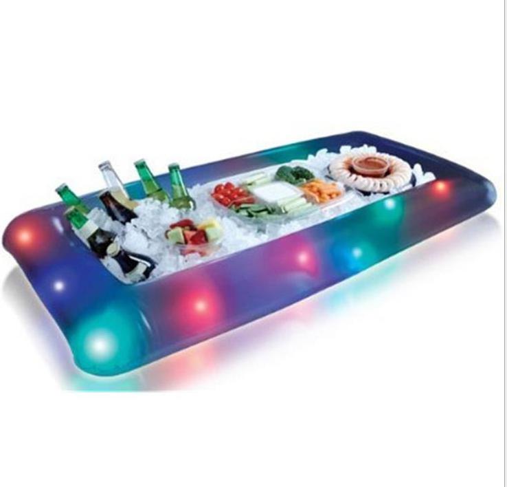 PVC air-filled ice bucket salad bar LED gradient glitter beverage ice trough