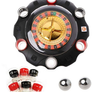 Casino Adult Party Games Electric Russian Lucky Shot Glass Roulette Drinking Game Turntable for KTV Bar Night club