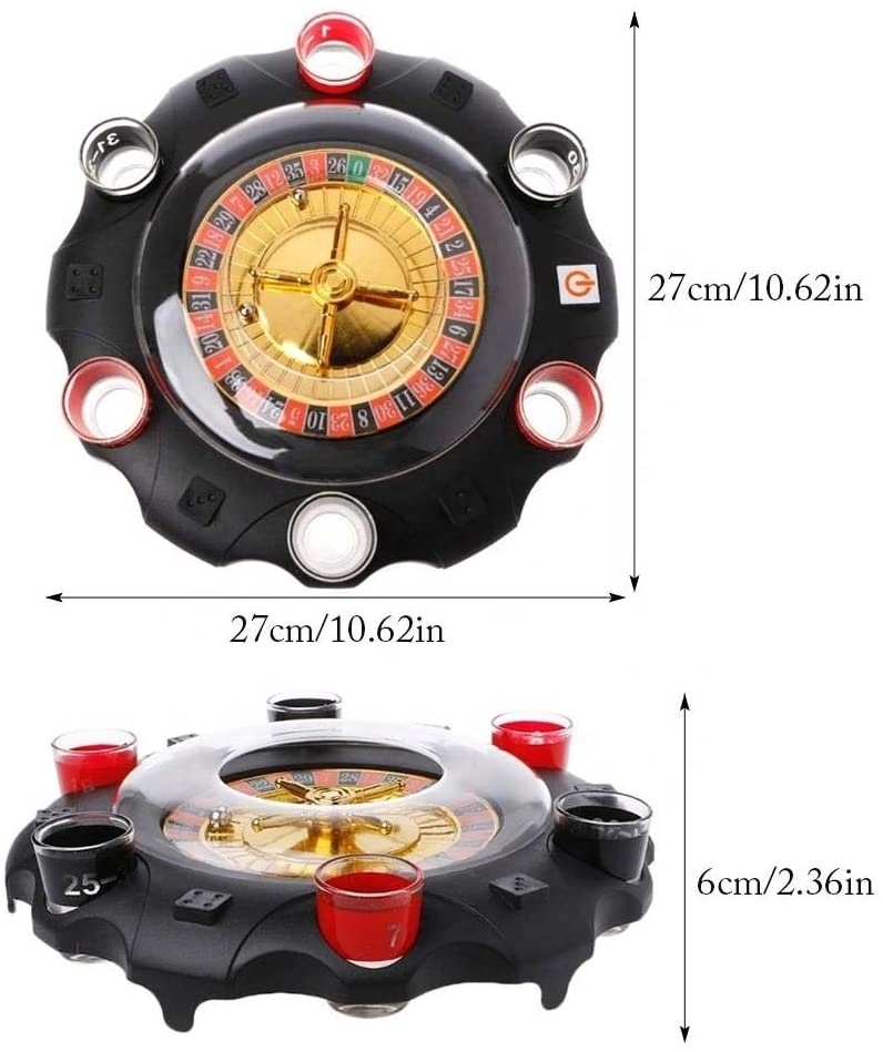 Casino Adult Party Games Electric Russian Lucky Shot Glass Roulette Drinking Game Turntable for KTV Bar Night club