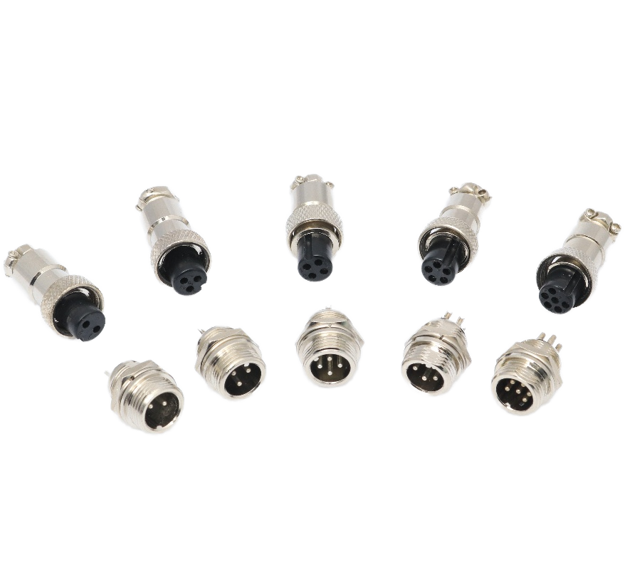 3 holes female gx/df series aviation connector gx16 panel mount 7 pin aviation connector 4 pin