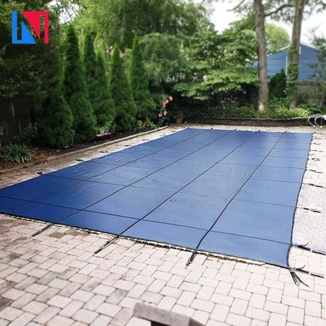 Retractable Swimming Pool Protector Winter Mesh Safety Covers with Hardware for Inground Pool/Hot Tub