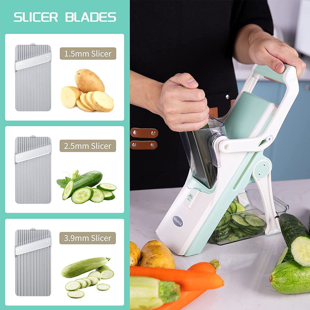 Adjustable Thickness  Mandoline Slicer Vegetable Cutter & Julienne for Kitchen Multi Blade Vegetable Chopper