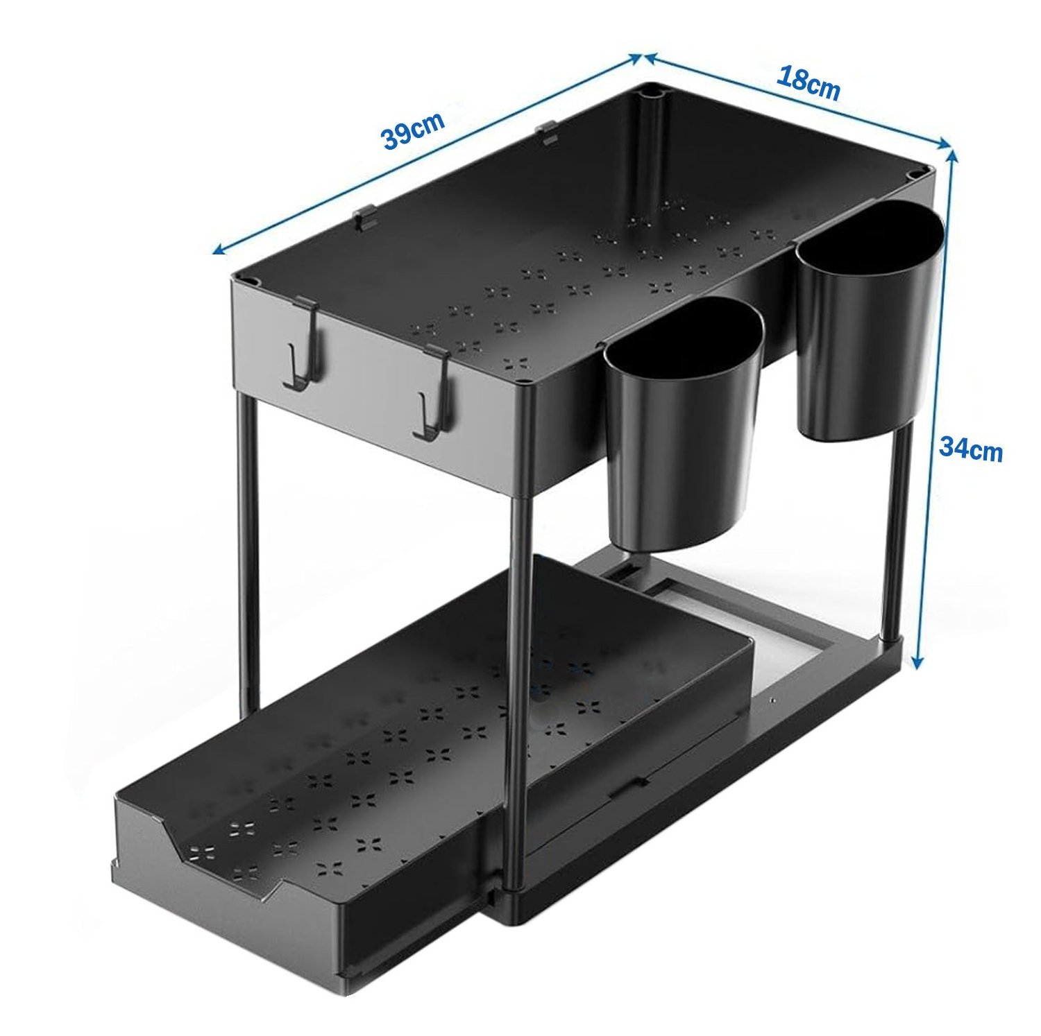 Under Sink Organizers and Storage Large Capacity Heavy Load Pull out Under Sink Shelves with Sliding Drawer