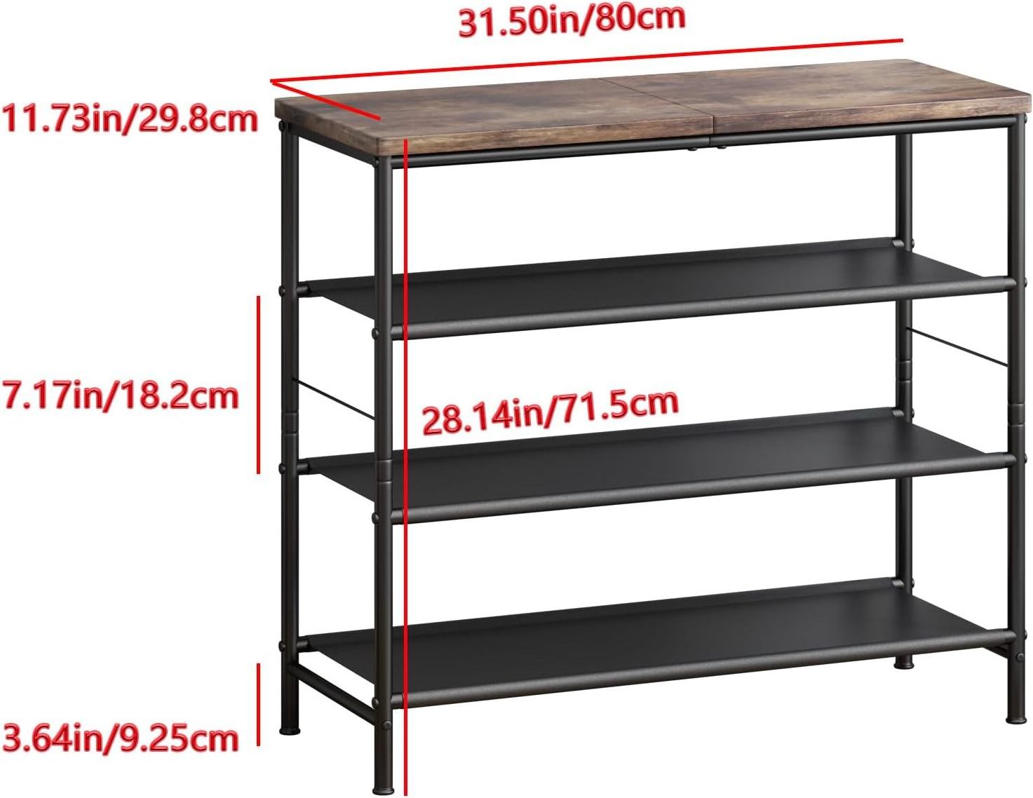 Custom Modern 4-Tier Furniture Metal Shoes Shelf  Freestanding Living Room Shoe Storage Rack