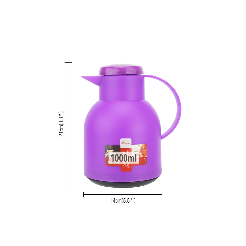 Coffee Carafe Double Walled Thermal Pots Thermal Plastic with Glass Hot Cold Beverage 1L Bullet Ningbo Sustainable Customer Logo