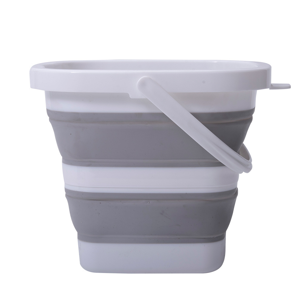 Outdoor Square Foldable Plastic Tub Fishing Water Pail  Collapsible Bucket with Handle