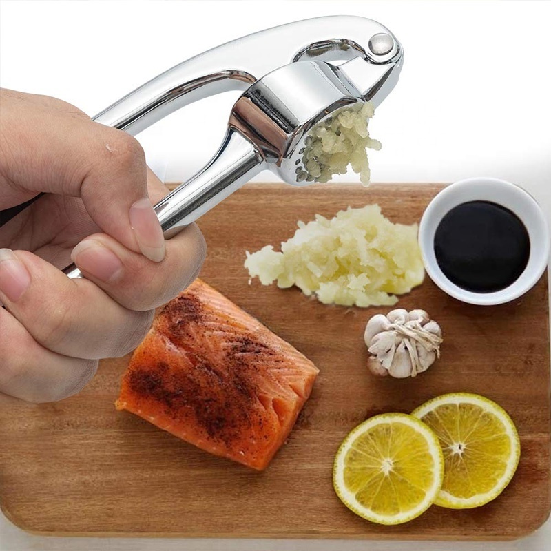 Garlic Press with Soft Easy-Squeeze Ergonomic Handle Sturdy Design Extracts More Garlic Paste Per Clove Garlic Crusher