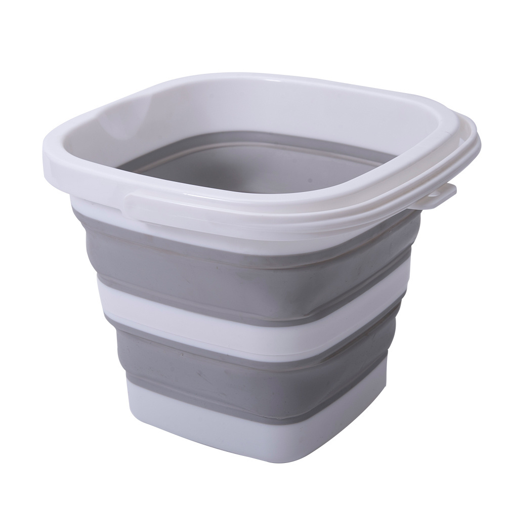 Outdoor Square Foldable Plastic Tub Fishing Water Pail  Collapsible Bucket with Handle