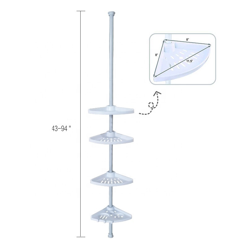 Bathroom Corner Shower Caddy 4 Positionable Tiers 4 TIER BATHROOM SHELF Organizer