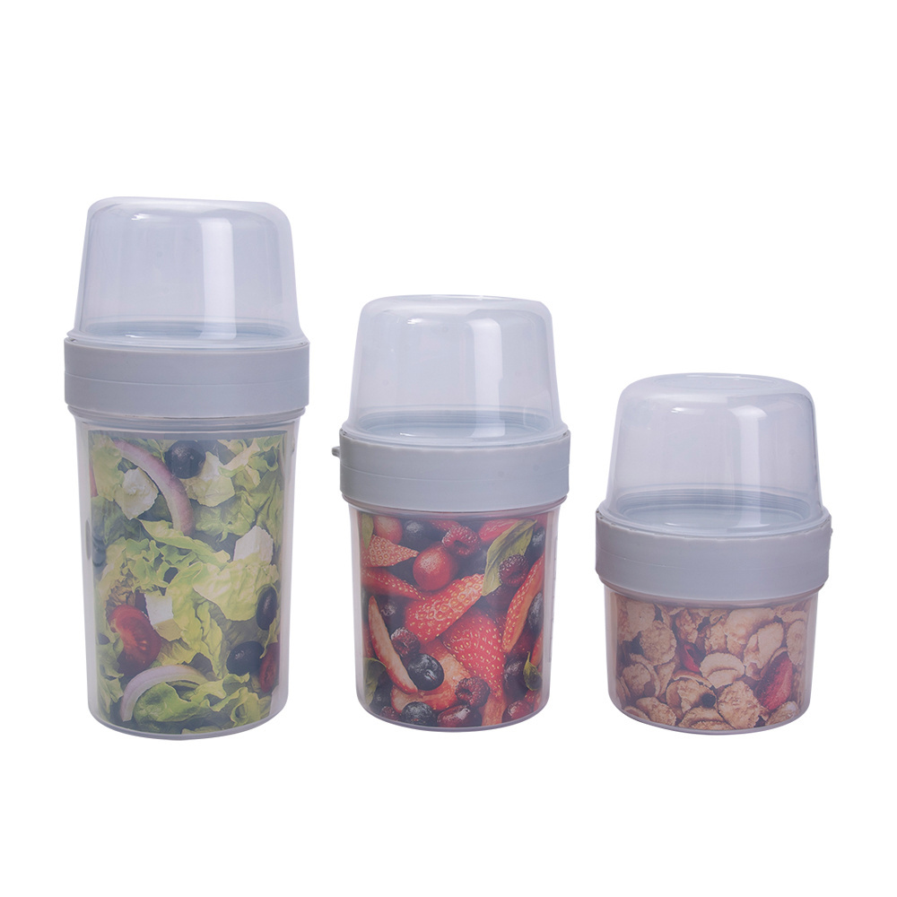 Overnight Oats Container with Lid Portable Plastic Overnight Oats Jars Yogurt Jars Large