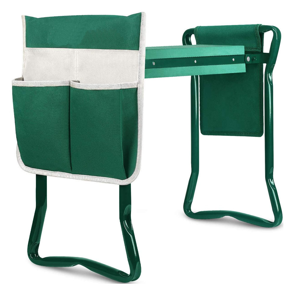 Garden Kneeler And Seat With 2 Bonus Tool Pouches - Portable Garden Bench EVA Foam Pad With Kneeling Pad for Gardening