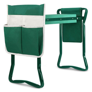 Garden Kneeler And Seat With 2 Bonus Tool Pouches - Portable Garden Bench EVA Foam Pad With Kneeling Pad for Gardening