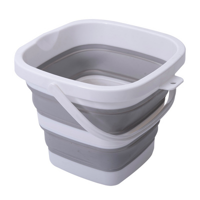 Outdoor Square Foldable Plastic Tub Fishing Water Pail  Collapsible Bucket with Handle