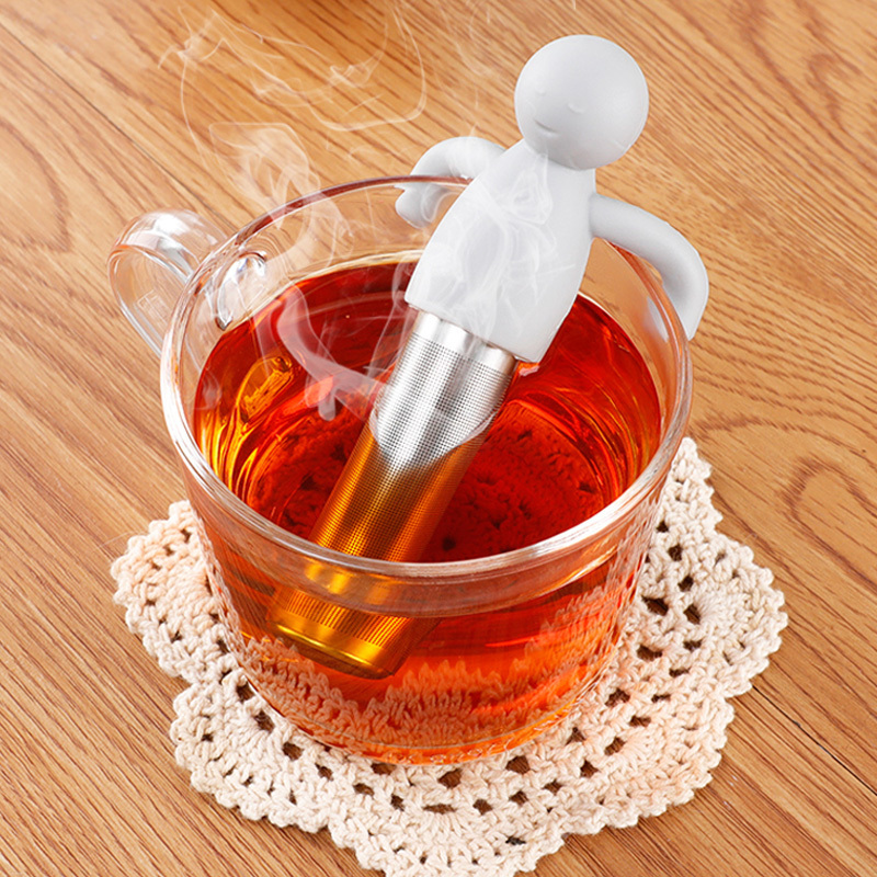 Man Shape Stainless Steel Loose Leaf Tea Steeper Ball Strainer Extra Fine Mesh Tea Infuser Stainless Steel Fine Mesh Tea Cup