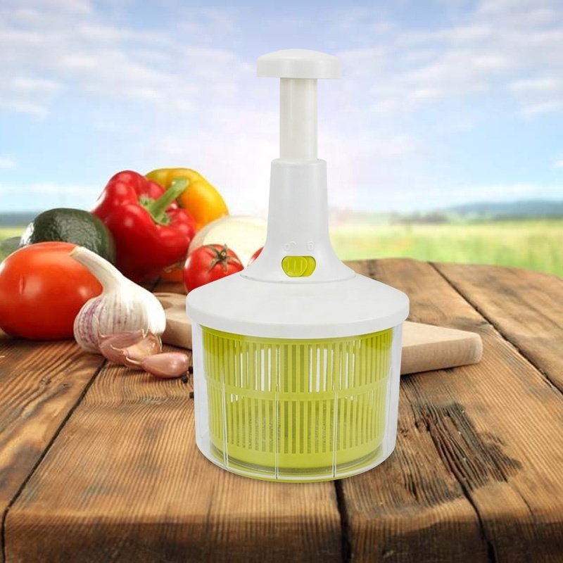 Manual Hand-Press Vegetable Chopper Mixer Cutter to Chop & Cut onion Garlic 3 Blades  Manual Hand Held  Mixer Salad Spinner Set