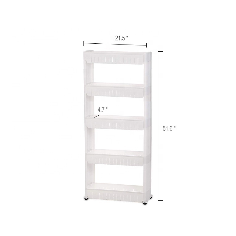 5 tier Gap Kitchen Slim Slide Out storage  racks slide Out Pantry Shelves  Kitchen and bathroom Storage organizer  with Wheels