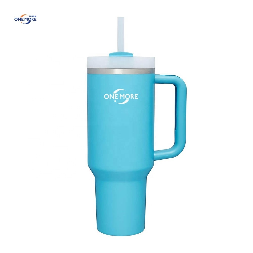 Iced Coffee Cup 40oz Stainless Steel Vacuum Insulated Tumbler Tumblers Wholesale Bulk with Straw and Handle