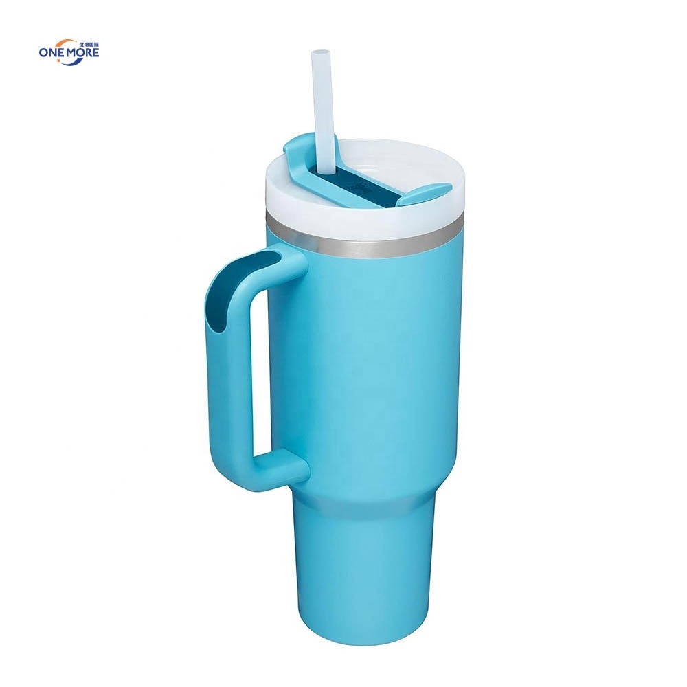 Iced Coffee Cup 40oz Stainless Steel Vacuum Insulated Tumbler Tumblers Wholesale Bulk with Straw and Handle