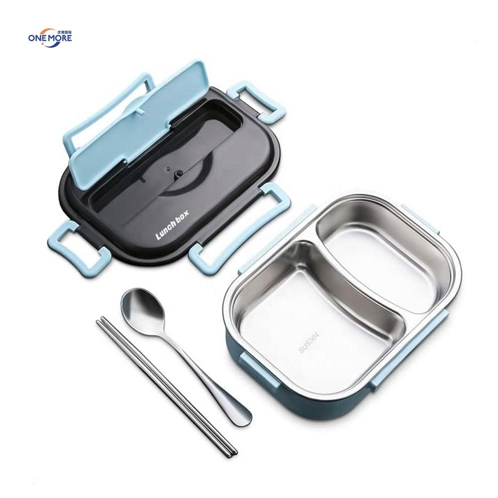 2 Compartment Lunch Box for Adults Children BPA Free Stainless Steel Metal Bento Lunch Box