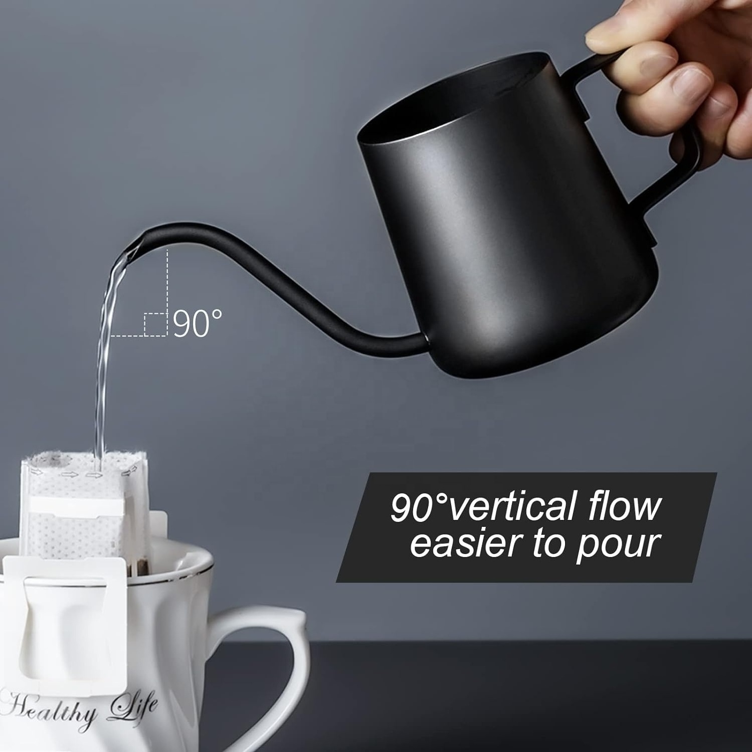 Long Narrow Spout Coffee Pot 304 Stainless Steel Pour Over Drip Coffee Pot Gooseneck Tea Kettle