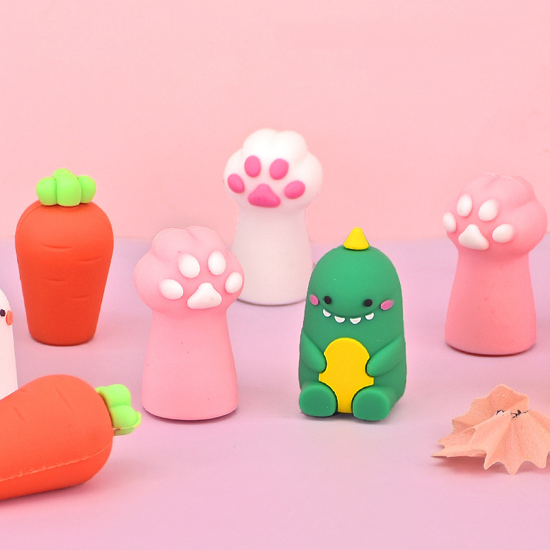 Carrot small dinosaur cute and cute pencil sharpener mini portable pencil sharpener silica gel small pen sharpener mini