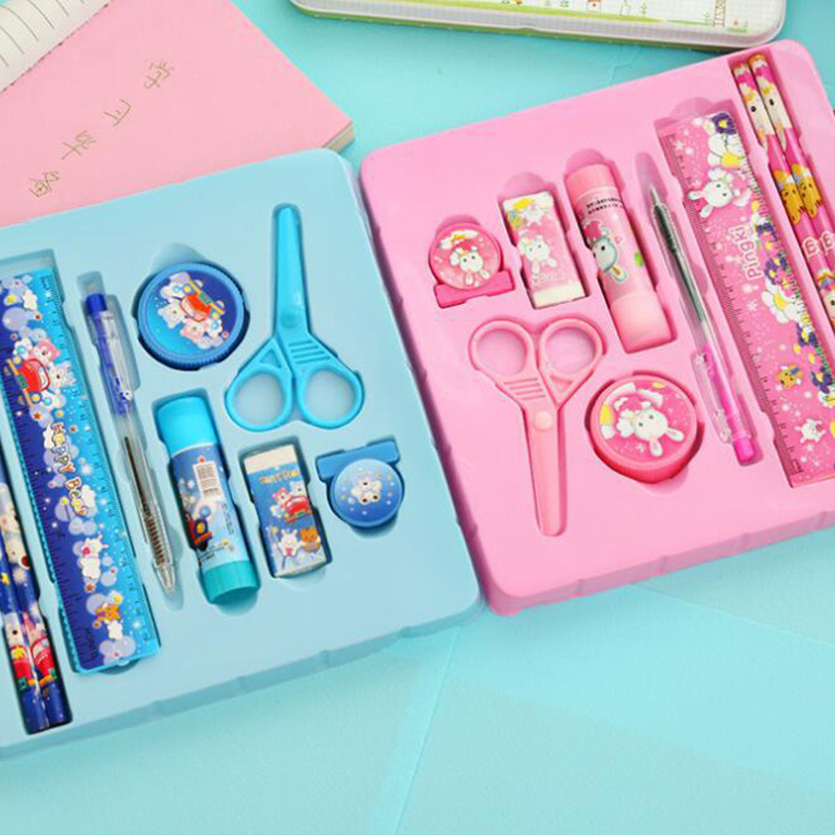 Eight Piece Stationery Set Children Birthday Gift Cute Kawaii Set Manufacturers In Ningbo Student Items Pens And Pencils