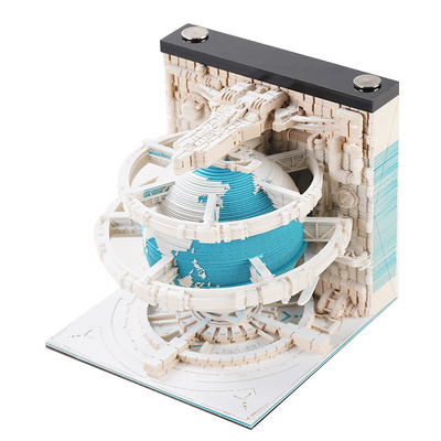 Calendar in 2023 Punch in desk Calendar creative 3D 3D paper sculpture desktop decoration of the earth office