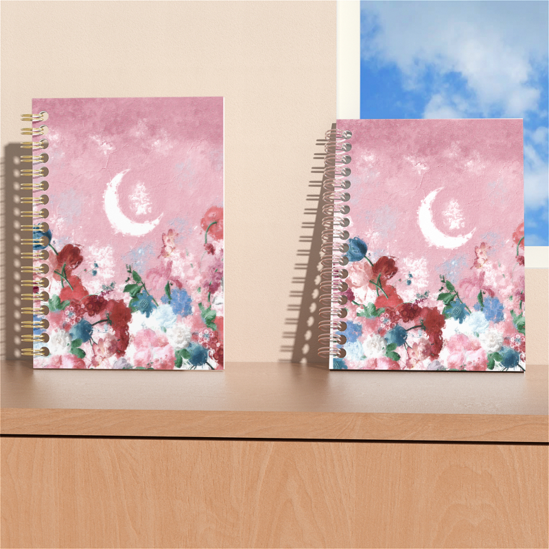 Wholesale  Hot Selling B5 Customized Spiral Notebook Planner Journal Pink Flowers, Cheap Custom Office Notebook