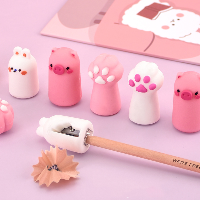 Carrot small dinosaur cute and cute pencil sharpener mini portable pencil sharpener silica gel small pen sharpener mini