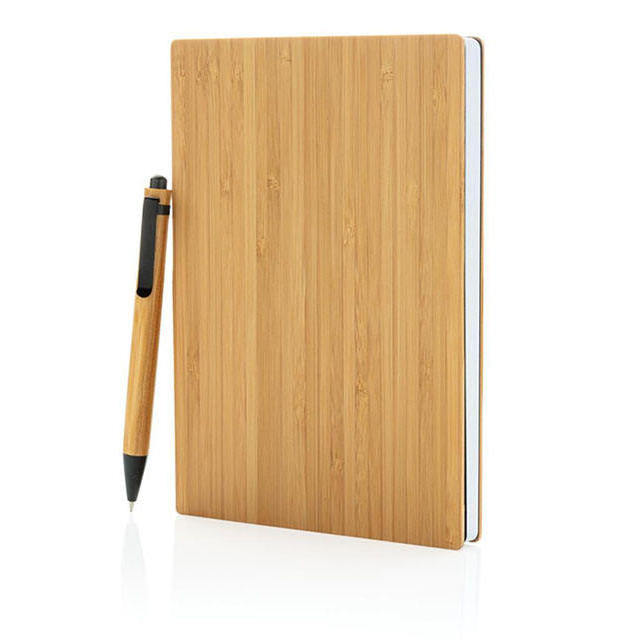 Wholesale Customizable Bamboo Eco Custom Logo Journals Hardcover Paper Diary Notebook Stationery Gift Set With Pen