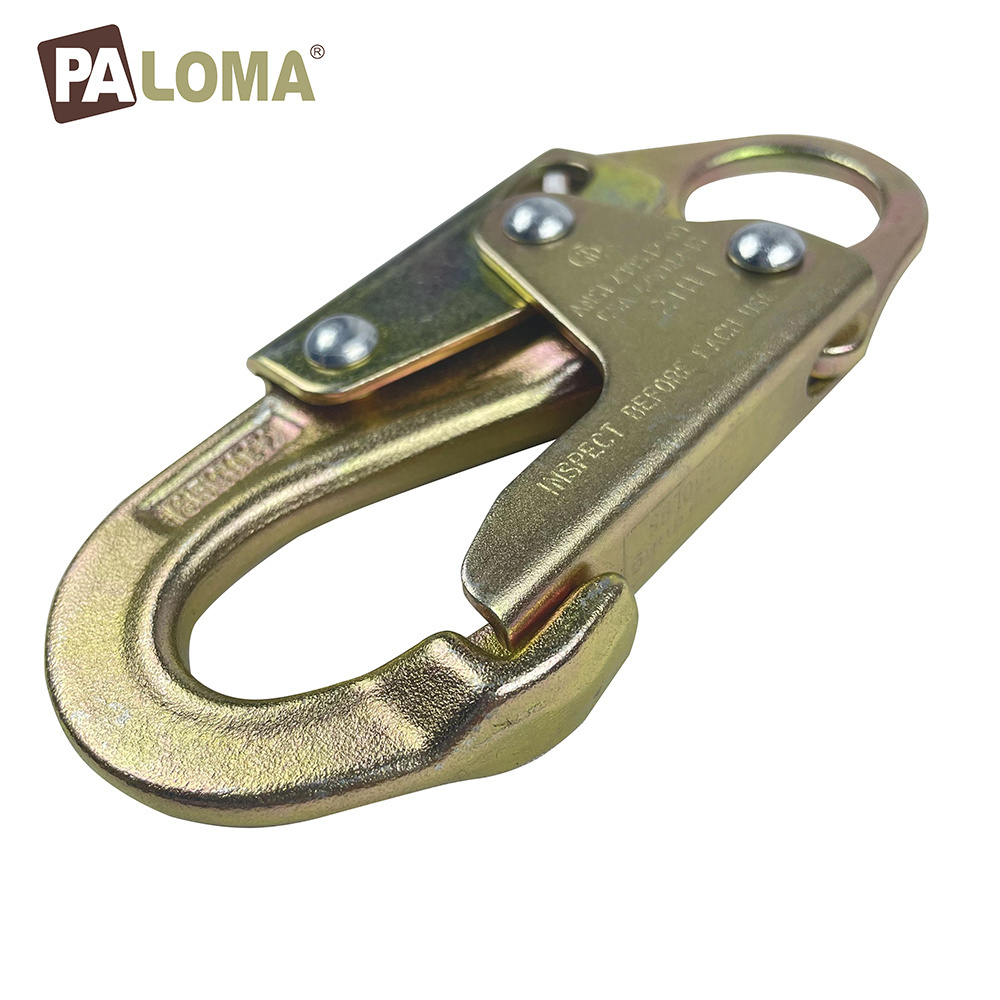 Fall Protection Safety Snap Hook Silver Gold Metal Hooks For Safety Harness