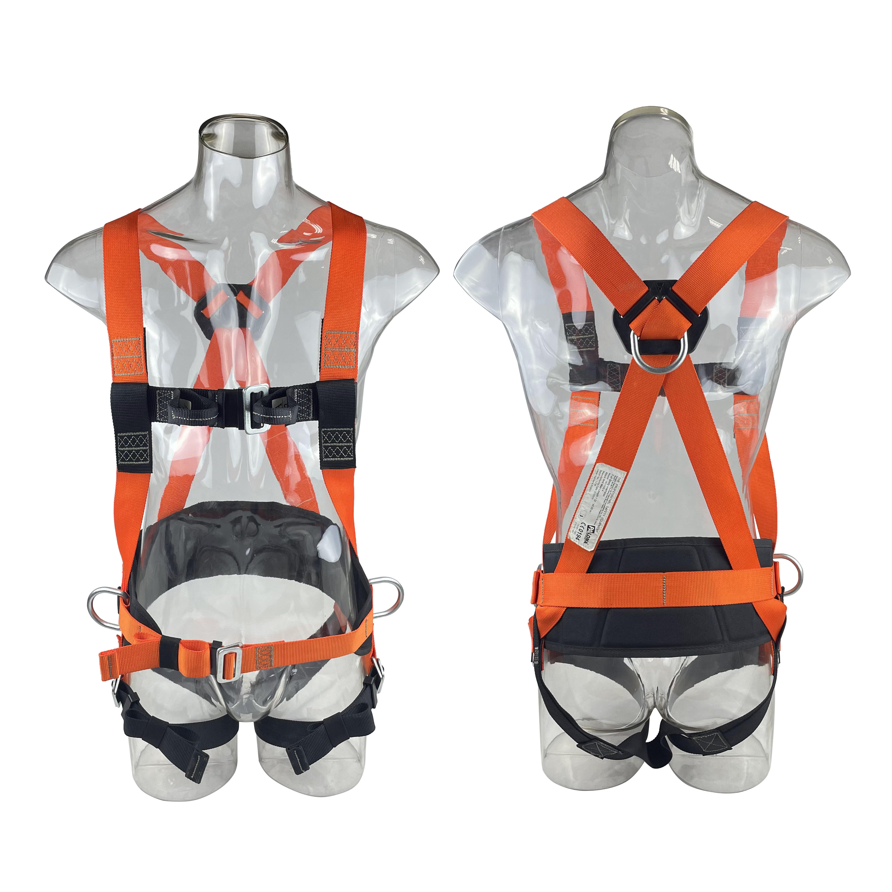 Low Price Security Protection Full Body Safety Harness With Double Lanyard