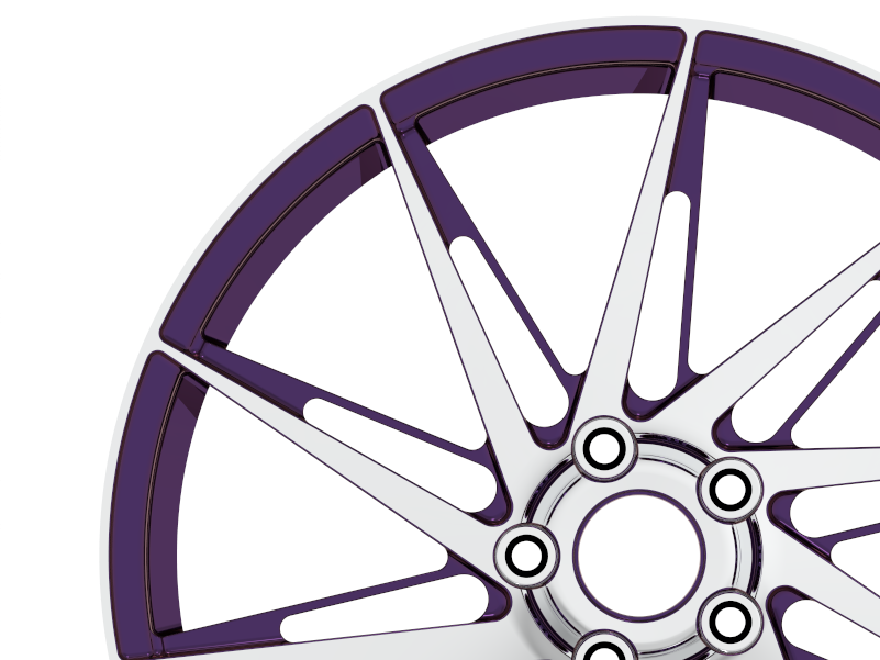 Luxury Honorable purple wheel Machined surface Forged Wheel OEM ODM custom wheel