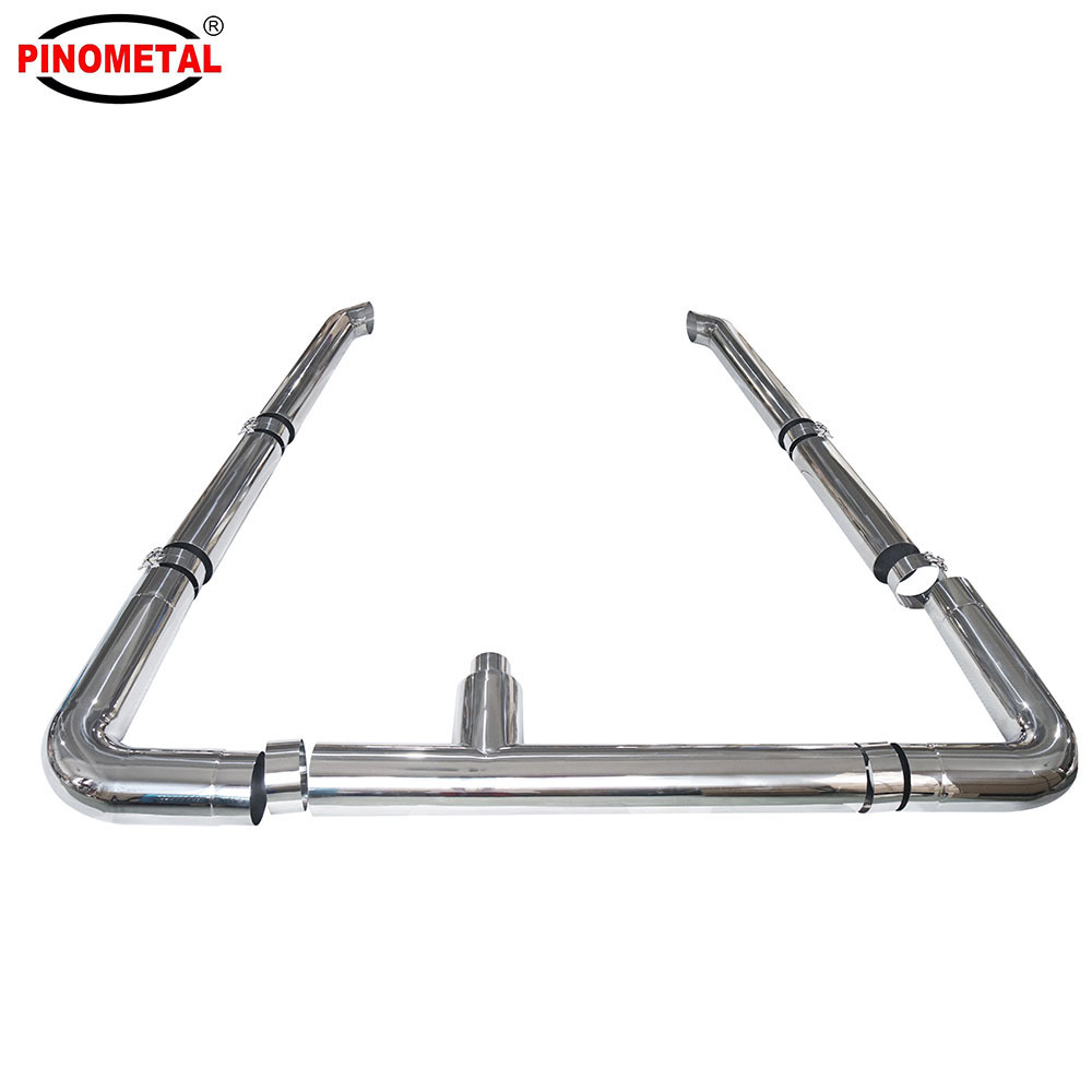 Stainless steel 8 x 153 inch 30 degree Turn Out 30 Top Exhaust Kit