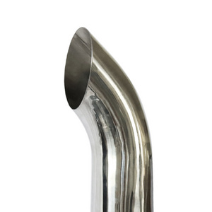 Semi Truck 5'' OD x 36'' Length Chrome Curved Top Exhaust Stacks for Peterbilt 378,379&389