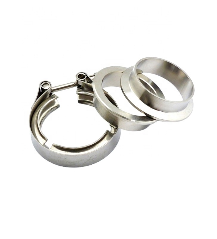 Stainless Steel 2.5 V Band Exhaust Clamps & Interlocking Flange V Band clamps.