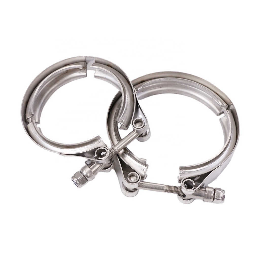 Stainless Steel 2.5 V Band Exhaust Clamps & Interlocking Flange V Band clamps.