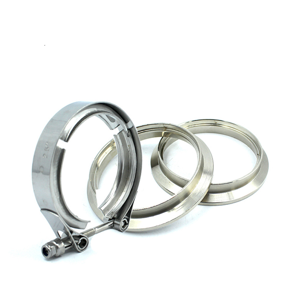 Stainless Steel 2.5 V Band Exhaust Clamps & Interlocking Flange V Band clamps.