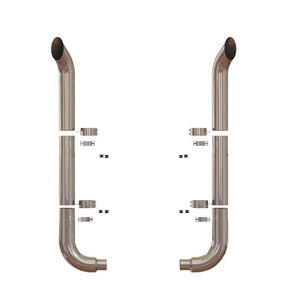 Stainless steel 8 x 153 inch 30 degree Turn Out 30 Top Exhaust Kit