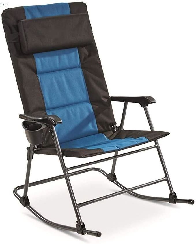 NPOT Oversized Rocking Camp Chair Portable Foldable 500-lb Capacity for Camping Tailgating Outdoor Activities